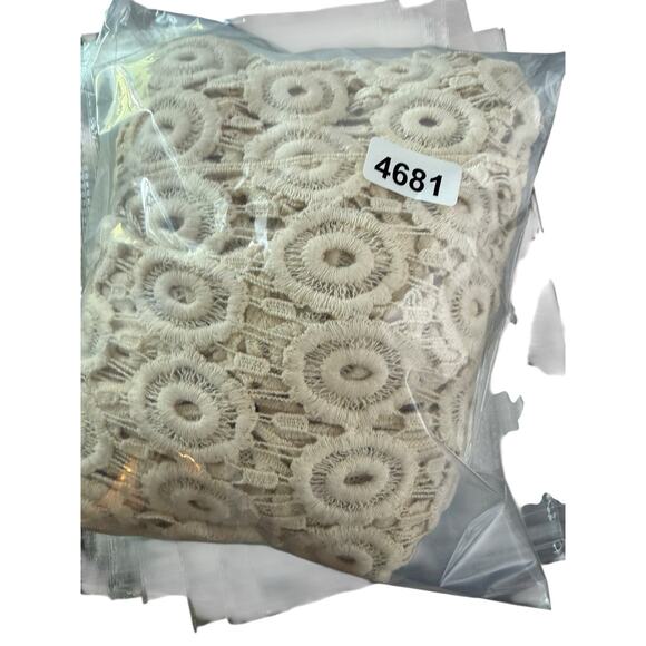 Toffee Apple Cardigan Large Crochet Open Knit Sheer Sweater Cream Boho Beige - Picture 5 of 5